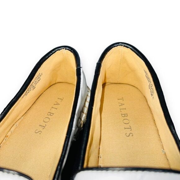 Talbots Izzy Quilted Soft Nappa Espadrilles Flats White / Black Women's 6M - Picture 11 of 11